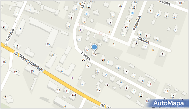 Strzałkowo, 1 Maja, 1a, mapa Strzałkowo