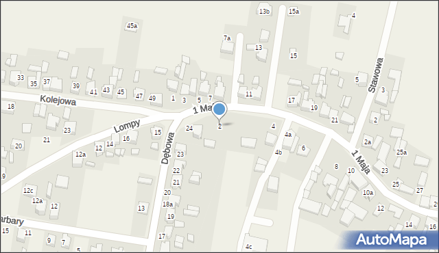 Strzebiń, 1 Maja, 2, mapa Strzebiń