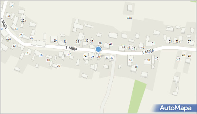 Strzebiń, 1 Maja, 28, mapa Strzebiń