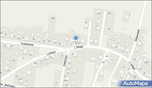Strzebiń, 1 Maja, 5, mapa Strzebiń