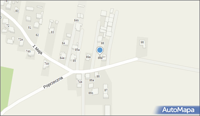 Strzebiń, 1 Maja, 88a, mapa Strzebiń