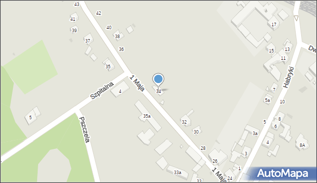 Strzelce Opolskie, 1 Maja, 34, mapa Strzelce Opolskie