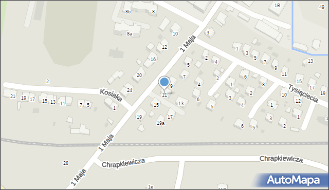 Strzyżów, 1 Maja, 11, mapa Strzyżów