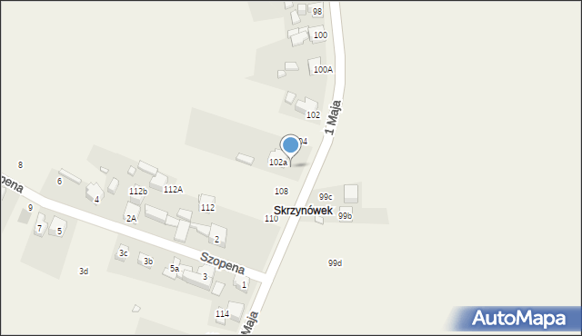 Strzyżowice, 1 Maja, 106, mapa Strzyżowice