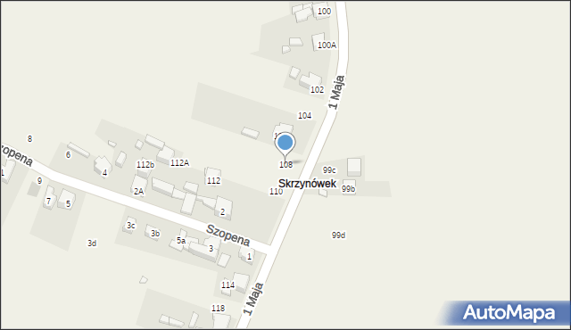 Strzyżowice, 1 Maja, 108, mapa Strzyżowice