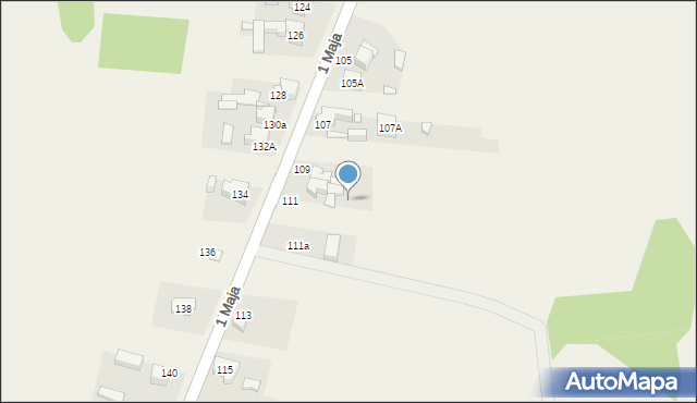 Strzyżowice, 1 Maja, 111b, mapa Strzyżowice