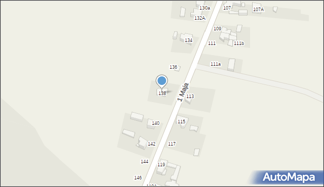 Strzyżowice, 1 Maja, 138, mapa Strzyżowice