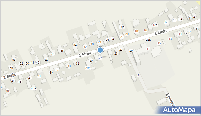 Strzyżowice, 1 Maja, 27, mapa Strzyżowice