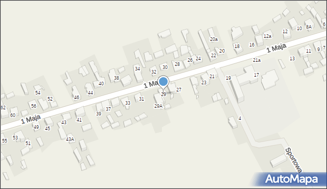 Strzyżowice, 1 Maja, 29, mapa Strzyżowice