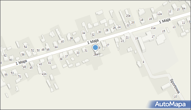 Strzyżowice, 1 Maja, 29A, mapa Strzyżowice