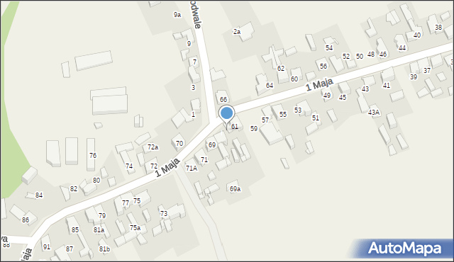 Strzyżowice, 1 Maja, 65, mapa Strzyżowice