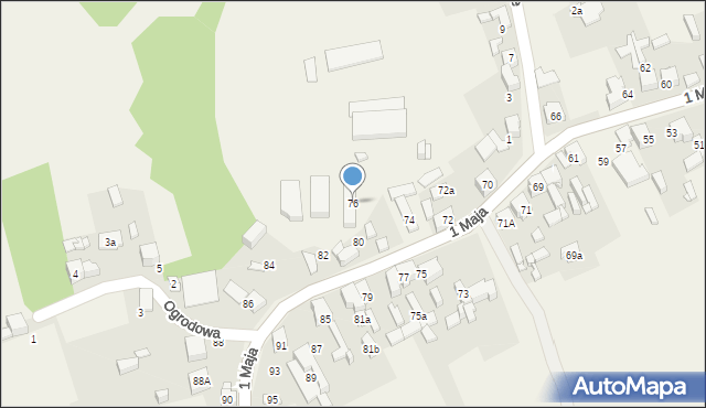 Strzyżowice, 1 Maja, 76, mapa Strzyżowice