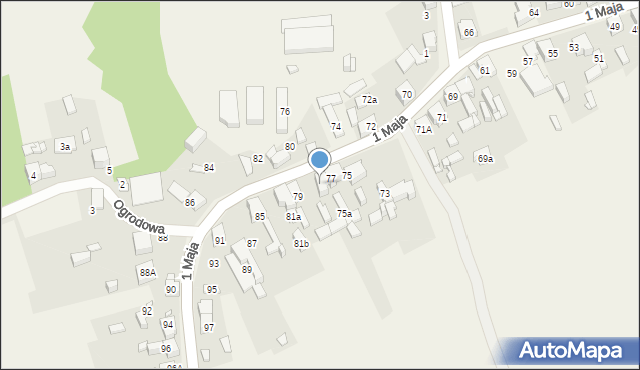 Strzyżowice, 1 Maja, 77a, mapa Strzyżowice