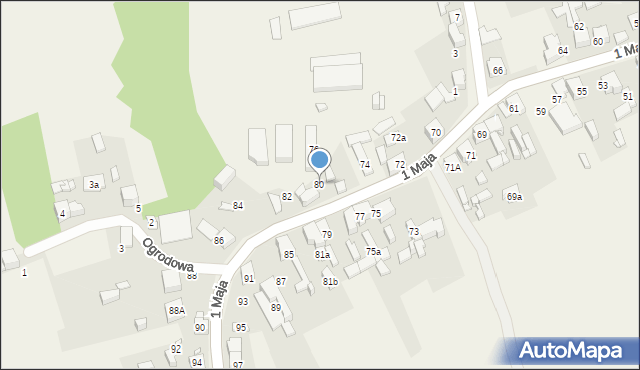 Strzyżowice, 1 Maja, 80, mapa Strzyżowice