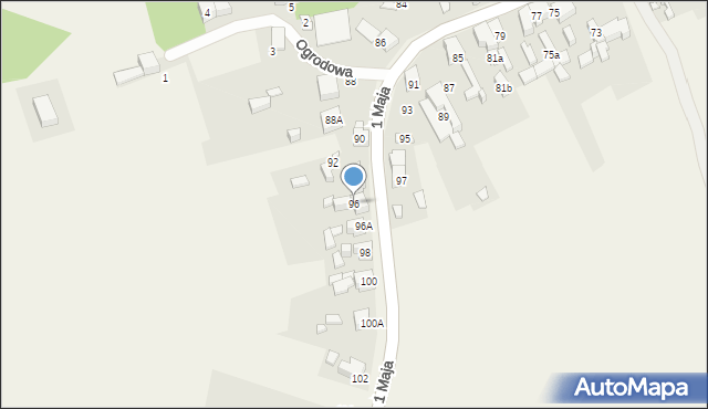 Strzyżowice, 1 Maja, 96, mapa Strzyżowice