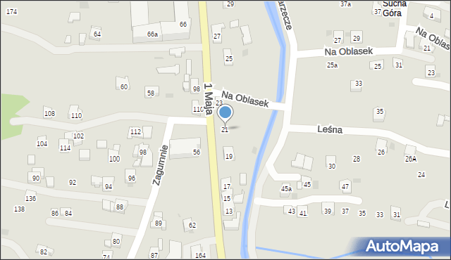 Sułkowice, 1 Maja, 21, mapa Sułkowice