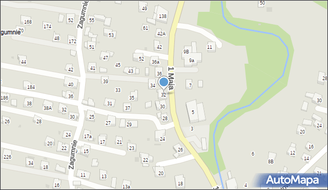 Sułkowice, 1 Maja, 32, mapa Sułkowice