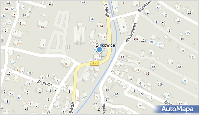 Sułkowice, 1 Maja, 4, mapa Sułkowice