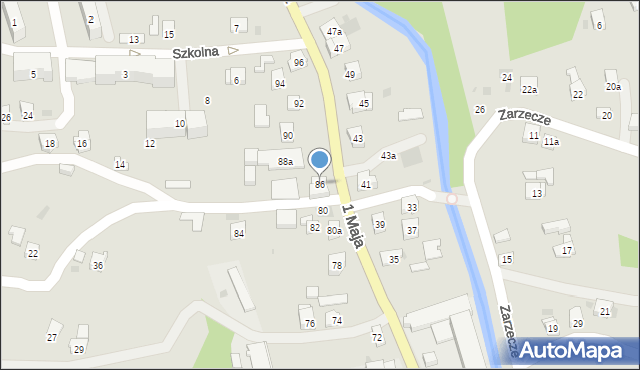 Sułkowice, 1 Maja, 86, mapa Sułkowice