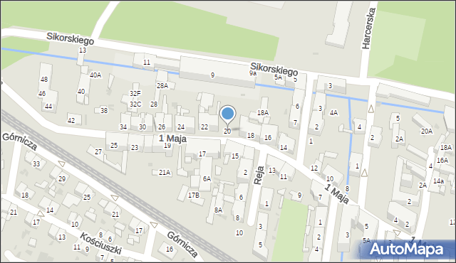 Świętochłowice, 1 Maja, 20, mapa Świętochłowice