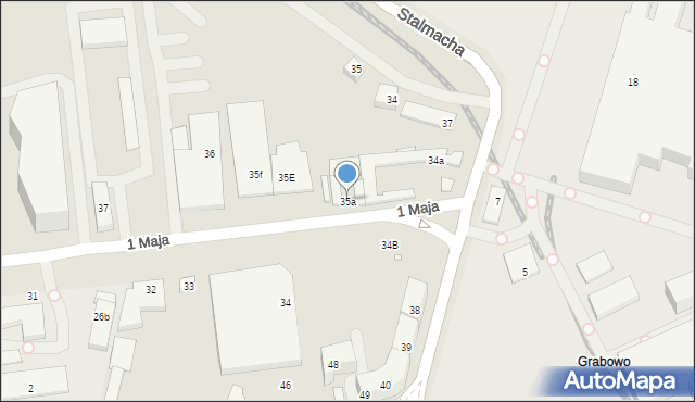 Szczecin, 1 Maja, 35a, mapa Szczecina