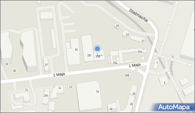 Szczecin, 1 Maja, 35E, mapa Szczecina