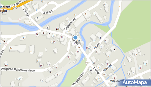 Szklarska Poręba, 1 Maja, 14b, mapa Szklarska Poręba