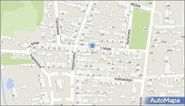 Szydłowiec, 1 Maja, 15, mapa Szydłowiec