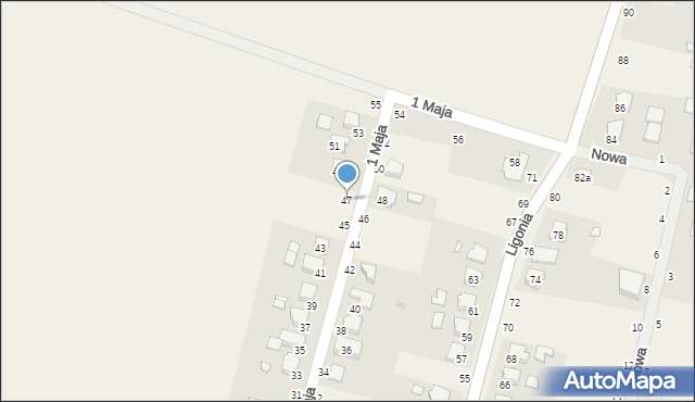 Szymiszów, 1 Maja, 47, mapa Szymiszów