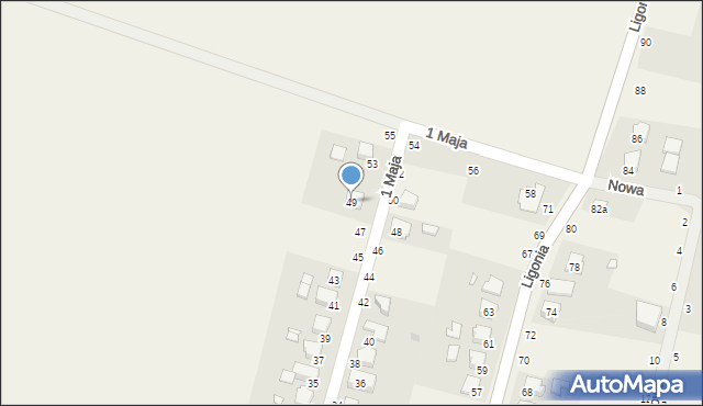 Szymiszów, 1 Maja, 49, mapa Szymiszów