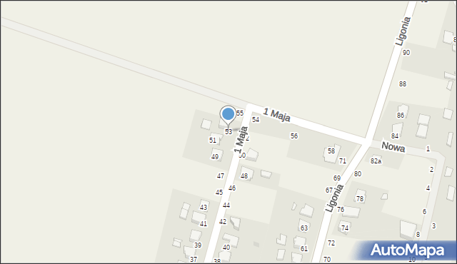 Szymiszów, 1 Maja, 53, mapa Szymiszów