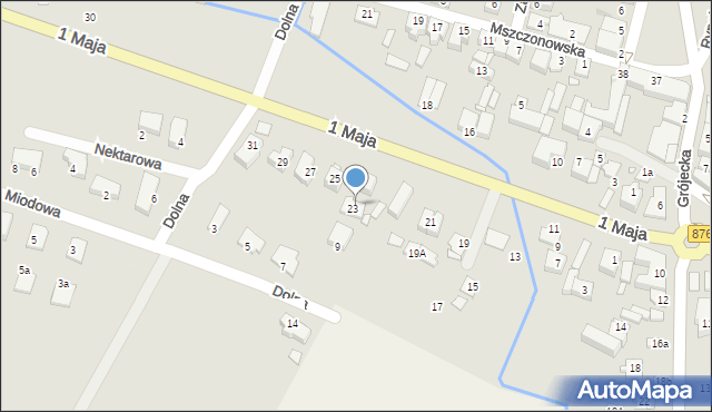 Tarczyn, 1 Maja, 23a, mapa Tarczyn