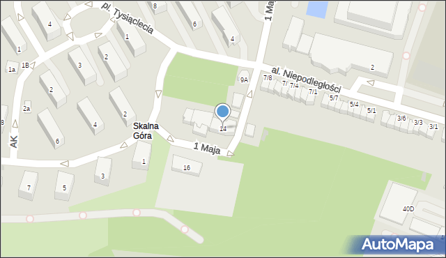 Tarnobrzeg, 1 Maja, 14, mapa Tarnobrzegu