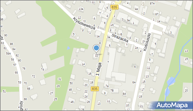 Tarnogród, 1 Maja, 12, mapa Tarnogród