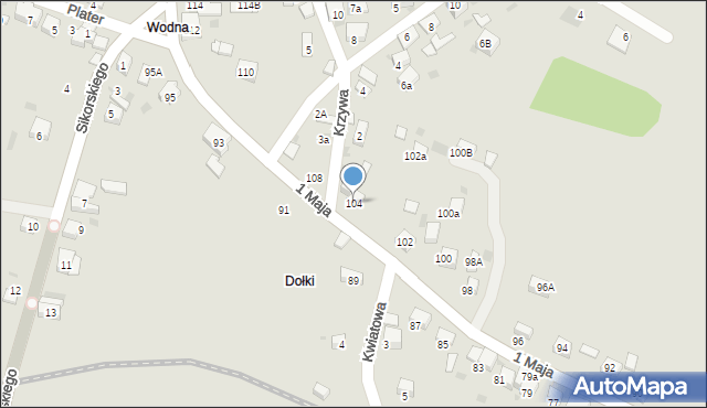 Trzebinia, 1 Maja, 104, mapa Trzebinia
