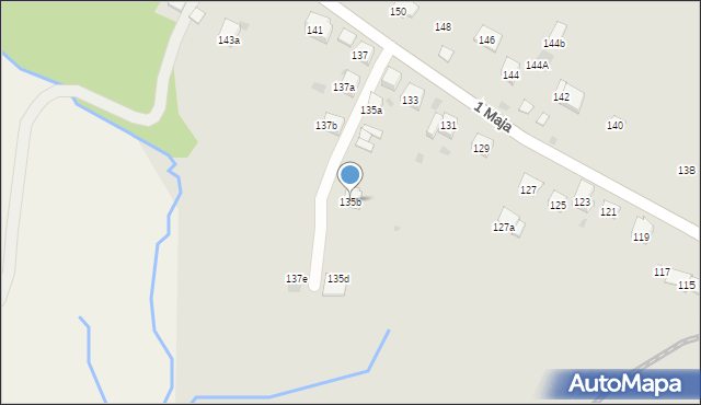 Trzebinia, 1 Maja, 135b, mapa Trzebinia