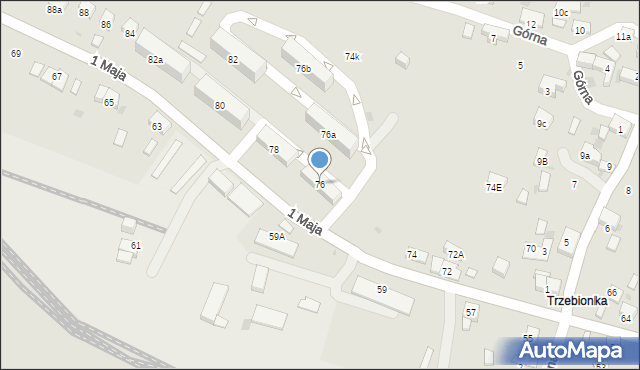 Trzebinia, 1 Maja, 76, mapa Trzebinia