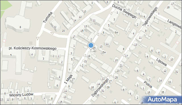 Trzemeszno, 1 Maja, 17, mapa Trzemeszno