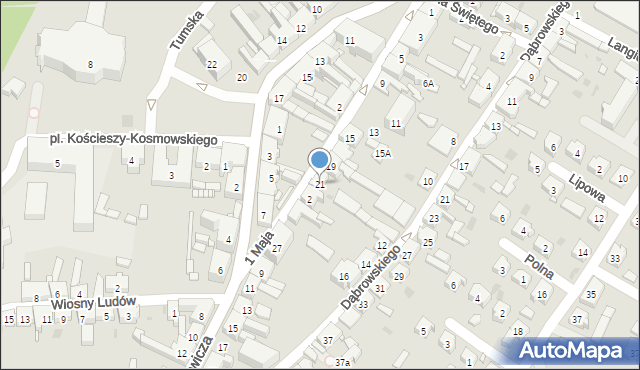 Trzemeszno, 1 Maja, 21, mapa Trzemeszno