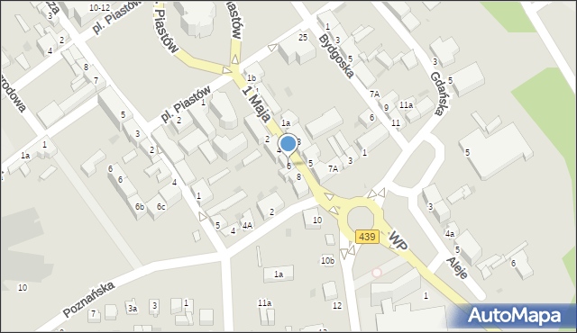 Twardogóra, 1 Maja, 6, mapa Twardogóra