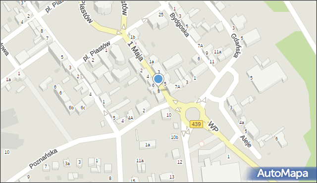 Twardogóra, 1 Maja, 8, mapa Twardogóra