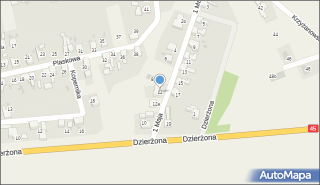 Tworków, 1 Maja, 12, mapa Tworków