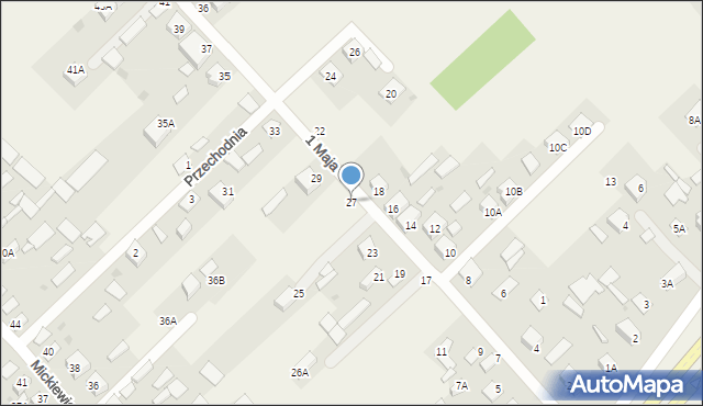 Uhowo, 1 Maja, 27, mapa Uhowo