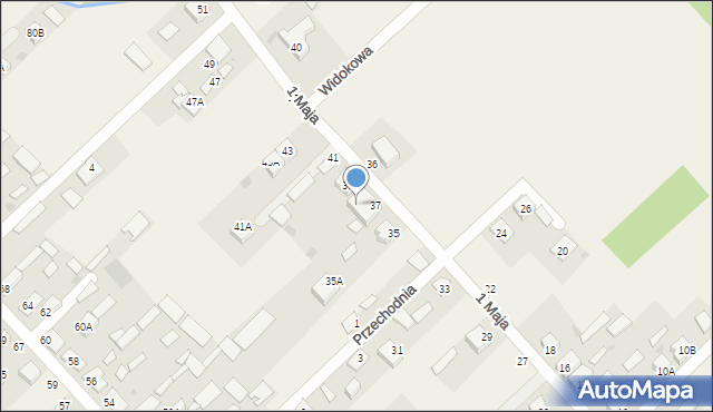 Uhowo, 1 Maja, 37A, mapa Uhowo