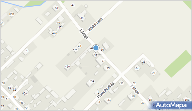 Uhowo, 1 Maja, 39, mapa Uhowo