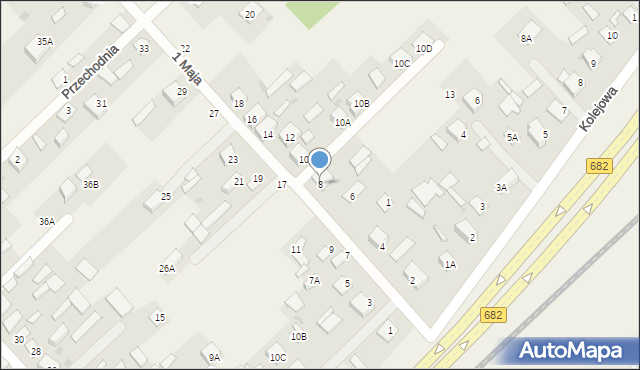 Uhowo, 1 Maja, 8, mapa Uhowo