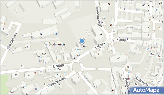 Wałbrzych, 1 Maja, 10A, mapa Wałbrzycha