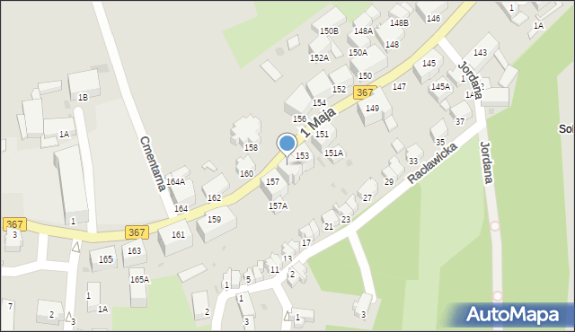 Wałbrzych, 1 Maja, 155, mapa Wałbrzycha