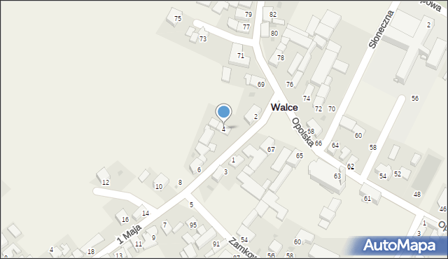 Walce, 1 Maja, 4, mapa Walce