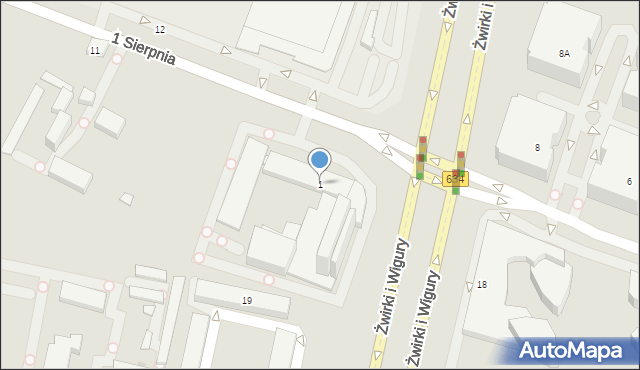 Warszawa, 1 Sierpnia, 1, mapa Warszawy
